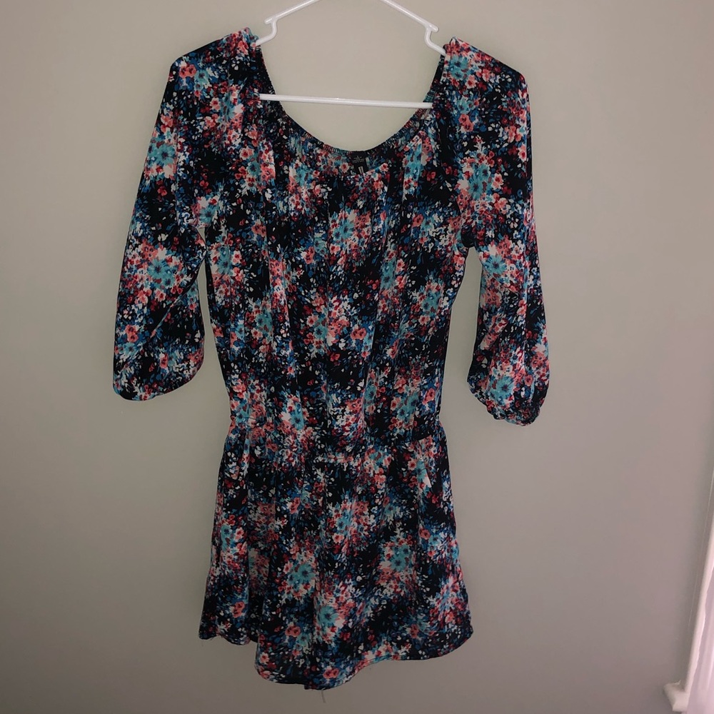 Design Lab Lord & Taylor Floral Off the Shoulder Romper